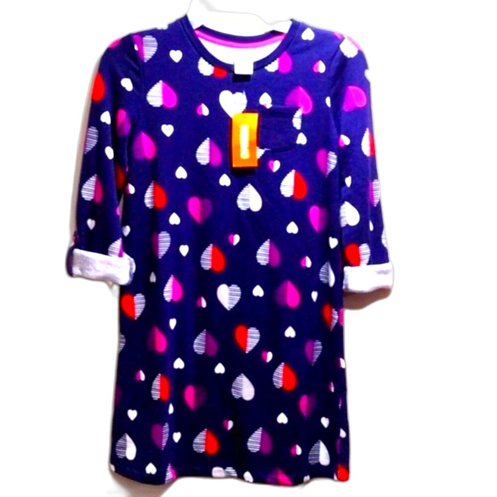 Gymboree Girl’s Multicolor Heart Print Long Sleeve Dress - Size 10 - Adorable